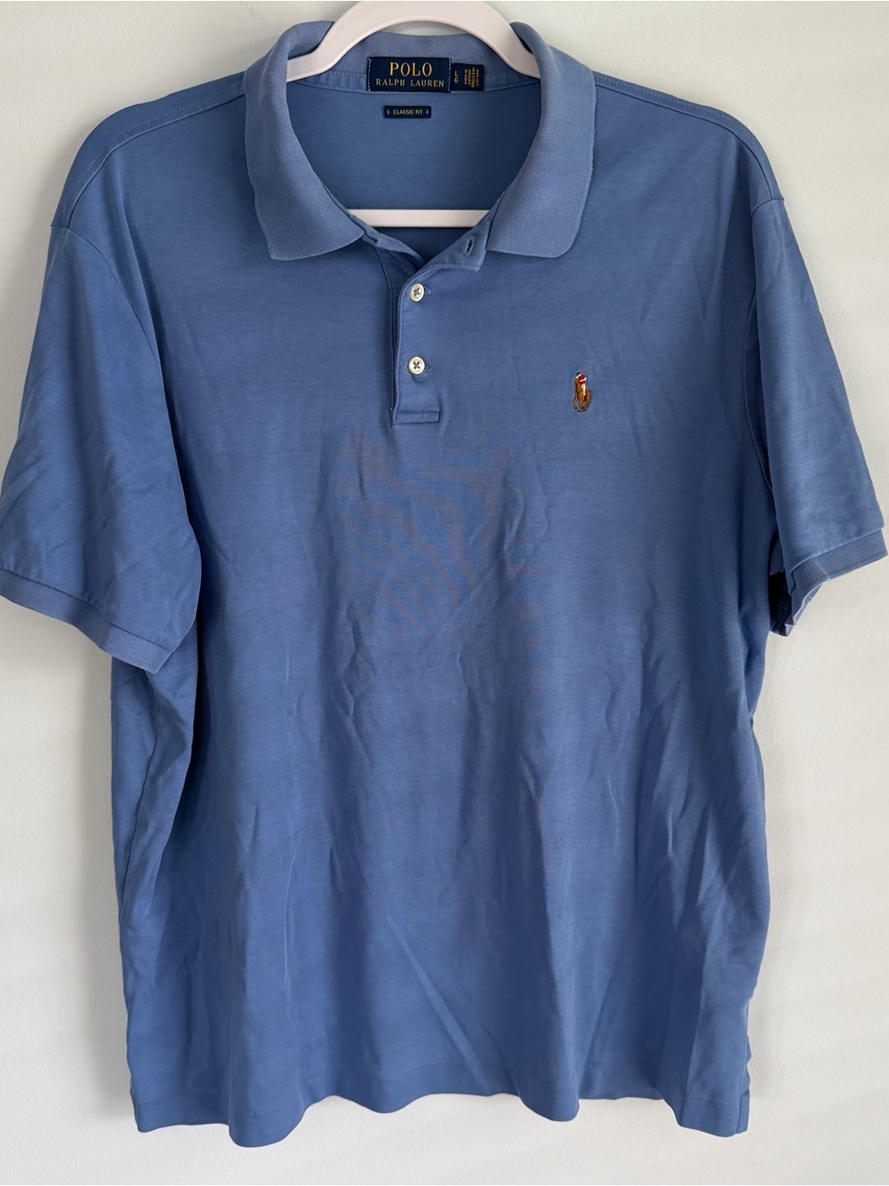 Polo Ralph Lauren Men’s Large Blue Classic Fit Short Sleeve Polo Shirt Pony Logo
